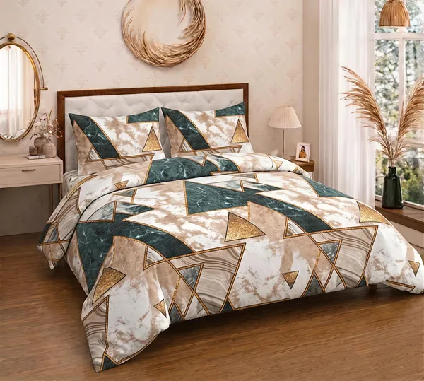 Cotton_Polyester_Blend_Contemporary_Geometric_Marble_Print_Flat_Double_Bedsheet