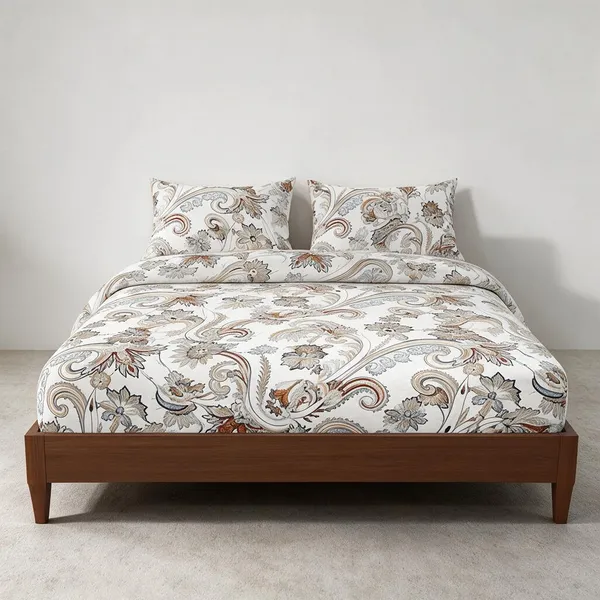 Cotton_Polyester_Blend_White_Floral_Paisley_Print_Fitted_Bedsheet