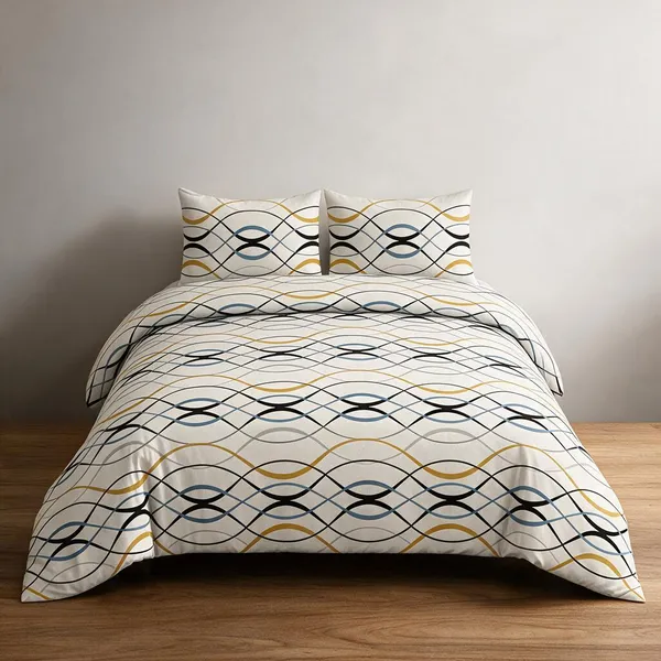 Cotton_Polyester_Blend_White_Geometric_Wave_Print_Double_Bedsheet