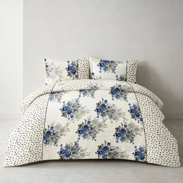 Cotton_Polyester_Blend_White_Floral_Cluster_Print_Double_Bedsheet