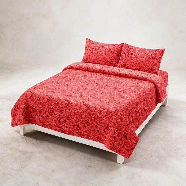 Cotton_Polyester_Blend_Red_Rose_Floral_Print_Double_Bedsheet