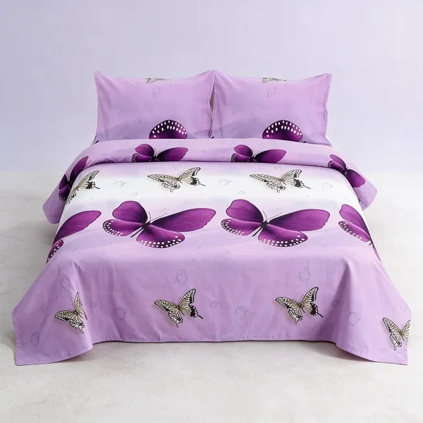 Cotton_Polyester_Blend_Rose_Lavender_Butterfly_Print_Double_Bedsheet