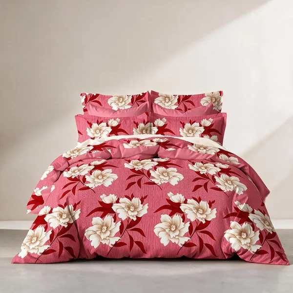 Cotton_Polyester_Blend_Pink_Floral_Print_Double_Bedsheet