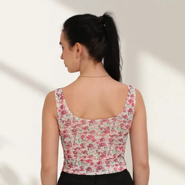Floral_Crop_Top_|_Blend_Sleeveless_V-Neck_Top_|_Stylish_Summer_Wear_|_Printed_Western_Top