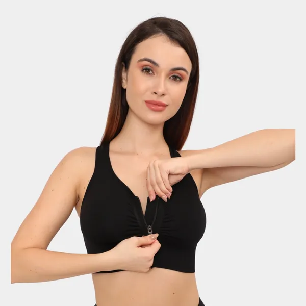 Padded_Wirefree_Front_Zip_Closure_Sports_Bra_Medium_Impact_Yoga_Bras_Racerback_Workout_Gym_Bra