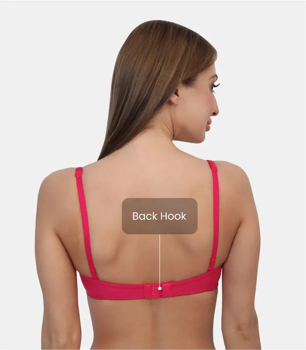 Pc_Interlock_Fabric_Full_Coverage_Padded_Non-Wired_Adjustable_&_Removable_Straps_Tshirt_Bra,_B_Cup