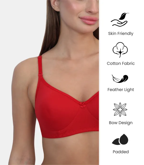 PC_Interlock_Fabric_Full_Coverage_Padded_Non-Wired_Adjustable_&_Removable_Straps_Tshirt_Bra,_B_Cup