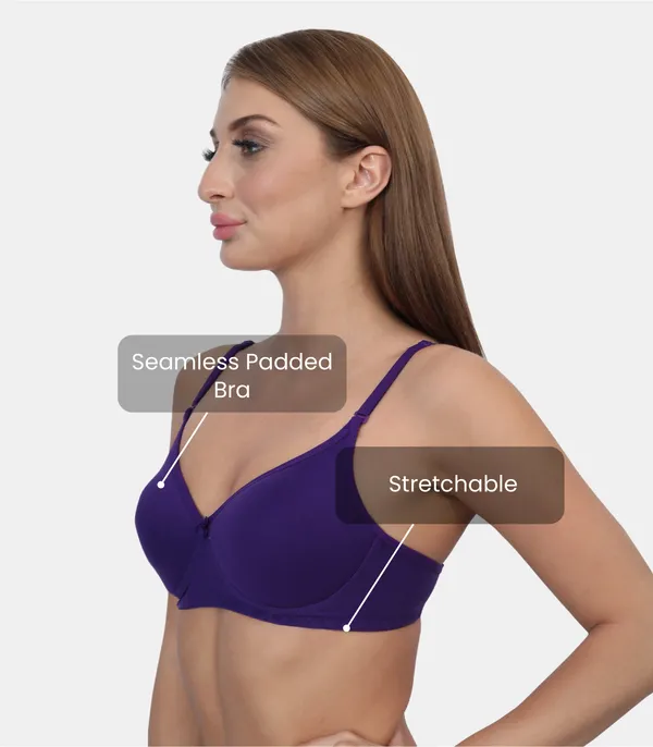 PC_Interlock_Fabric_Full_Coverage_Padded_Non-Wired_Adjustable_&_Removable_Straps_Tshirt_Bra,_B_Cup