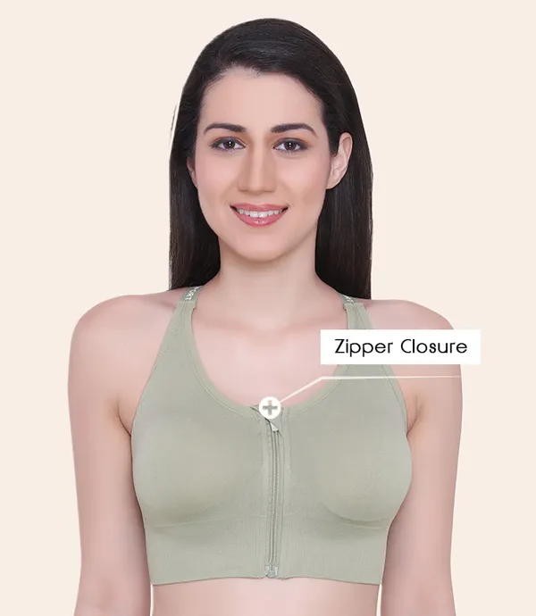 Womens_Zipper_Front_Sports_Bra_Padded_Wire_Free_Full_Coverage_Yoga_Running_Gym_Wear_With_Criss
