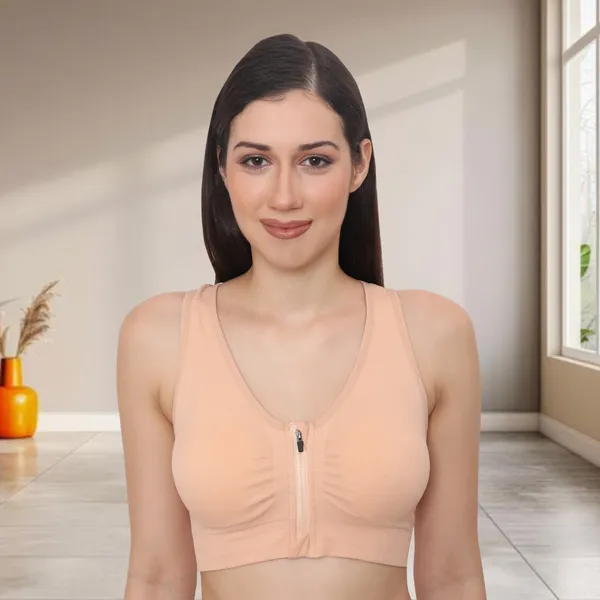 Padded_Wirefree_Front_Zip_Closure_Sports_Bra_Medium_Impact_Yoga_Bras_Racerback_Workout_Gym_Bra