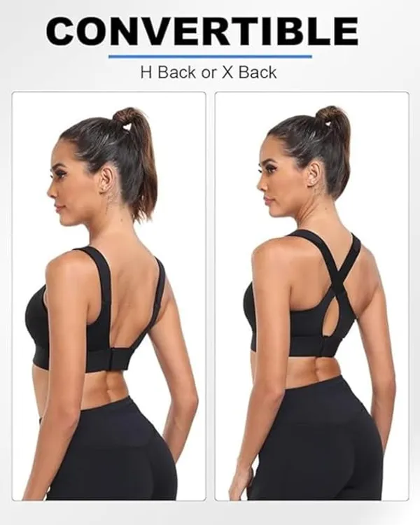 Padded_High_Impact_Front_Zip_Compression_Sports_Bra_Criss_Cross_Back_Adjustable_Velcro_Strap