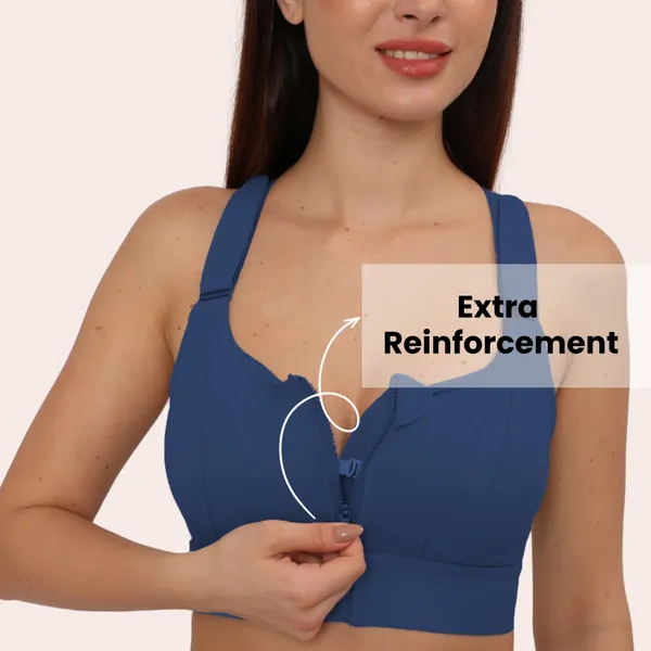 Padded_High_Impact_Front_Zip_Compression_Sports_Bra_Criss_Cross_Back_Adjustable_Velcro_Strap