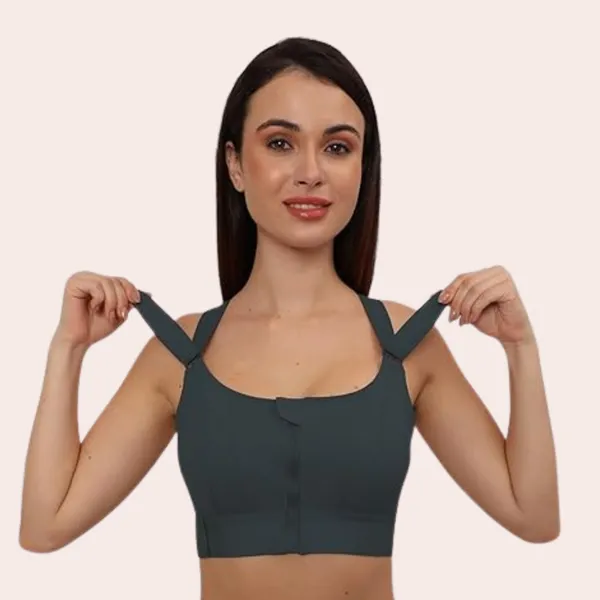 Padded_High_Impact_Front_Zip_Compression_Sports_Bra_Criss_Cross_Back_Adjustable_Velcro_Strap