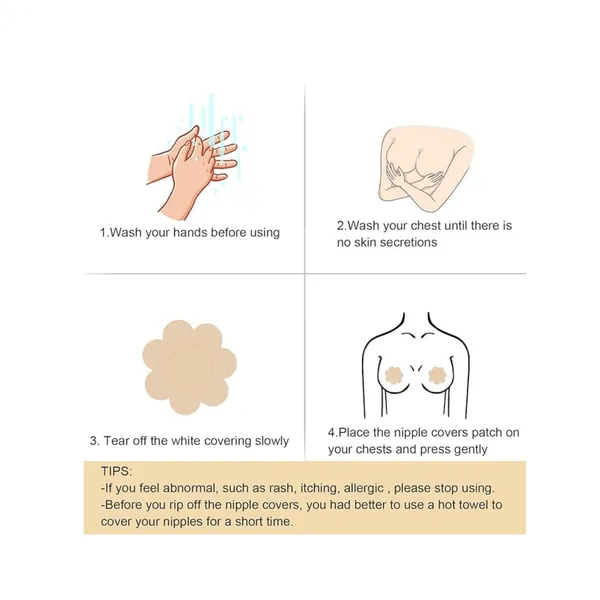 5_Pair_Ultra_Thin_Disposable_Nipple_Pasties_Cover/Bra_Pad_Patches/Self_Adhesive_Sticker_Peel