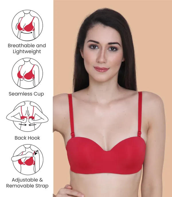 Demi_Cup_Bra_|,_Padded,_Underwired_Bra_|_Adjustable_Detachable_Straps,_Low_Coverage_Demi_Bra_(In