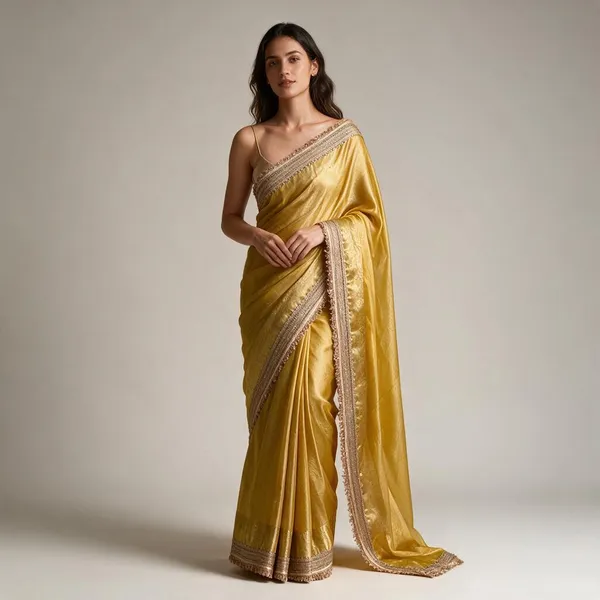 Golden_Yellow_Mashru_Silk_Saree_With_Blouse_Piece_For_Women