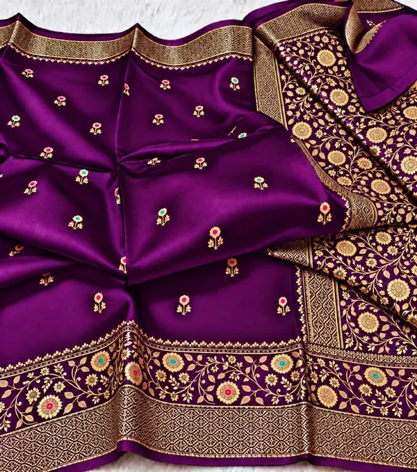 Purple_Organza_Saree_With_Blouse_Piece_For_Women