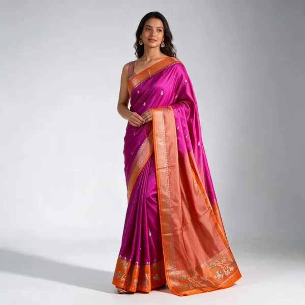 Magenta_Raw_Mango_Silk_Saree_With_Blouse_Piece_For_Women