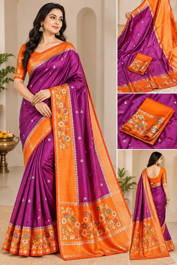 Magenta_Raw_Mango_Silk_Saree_With_Blouse_Piece_For_Women