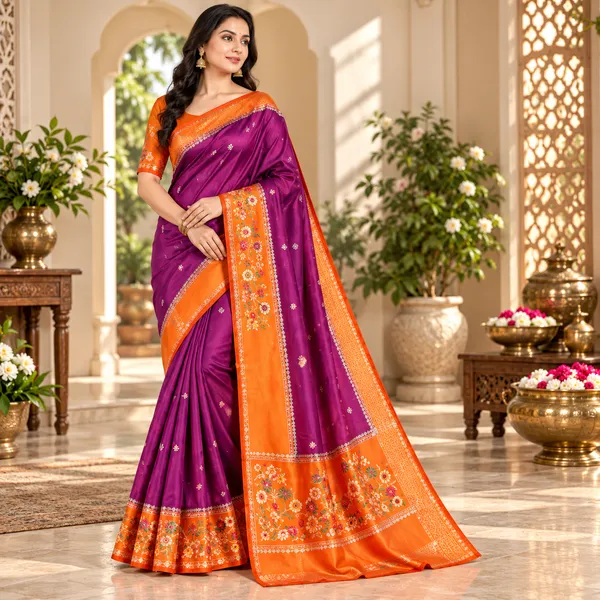 Magenta_Raw_Mango_Silk_Saree_With_Blouse_Piece_For_Women