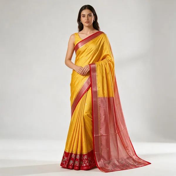 Yellow_Raw_Mango_Silk_Saree_With_Blouse_Piece_For_Women