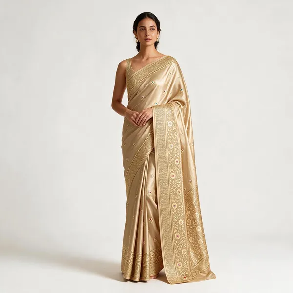 Beige_Raw_Mango_Silk_Saree_With_Blouse_Piece_For_Women