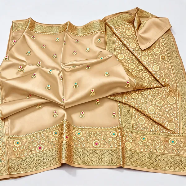 Beige_Raw_Mango_Silk_Saree_With_Blouse_Piece_For_Women