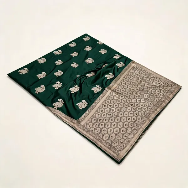 Green_Mashru_Silk_Saree_With_Blouse_Piece_For_Women