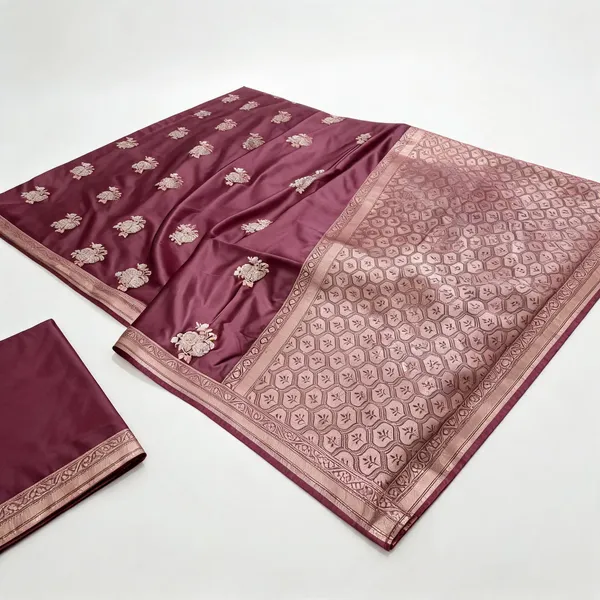 Wine_Mashru_Silk_Saree_With_Blouse_Piece_For_Women