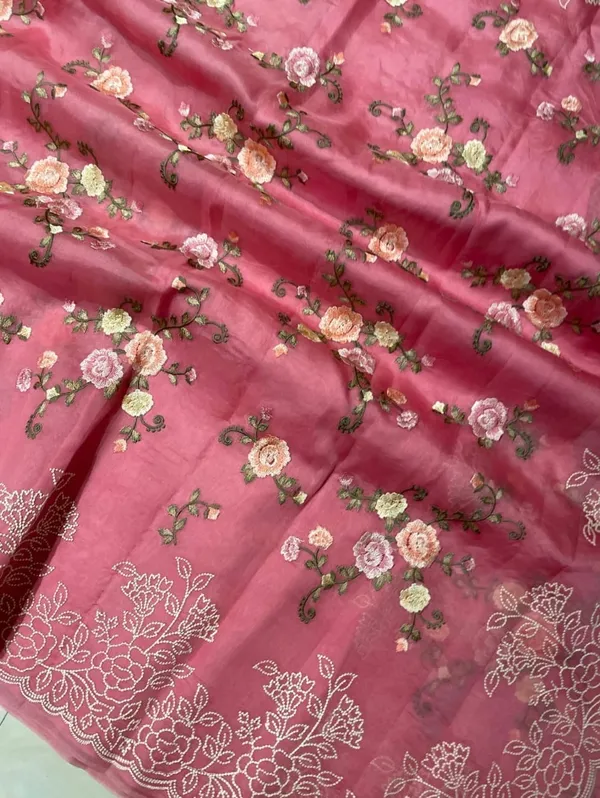 Pink_Embroidery_Organza_Saree_With_Blouse_Piece_For_Women