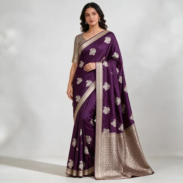 Purple_Mashru_Silk_Saree_With_Blouse_Piece_For_Women