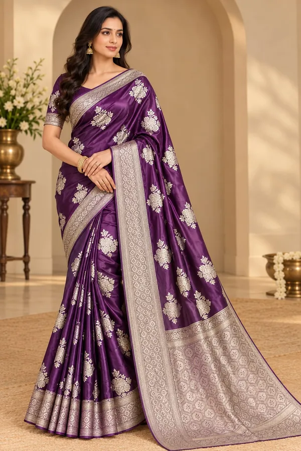 Purple_Mashru_Silk_Saree_With_Blouse_Piece_For_Women