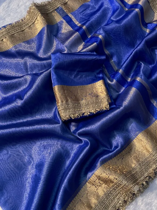 Royal_Blue_Mashru_Silk_Saree_With_Blouse_Piece_For_Women