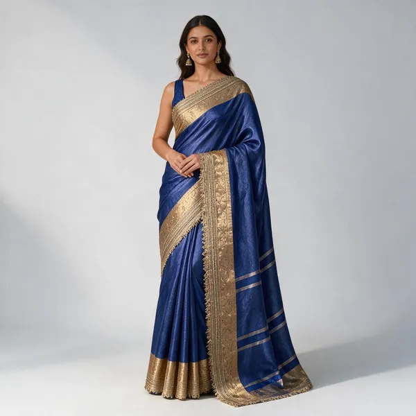Royal_Blue_Mashru_Silk_Saree_With_Blouse_Piece_For_Women