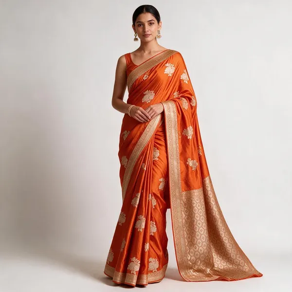 Orange_Mashru_Silk_Saree_With_Blouse_Piece_For_Women