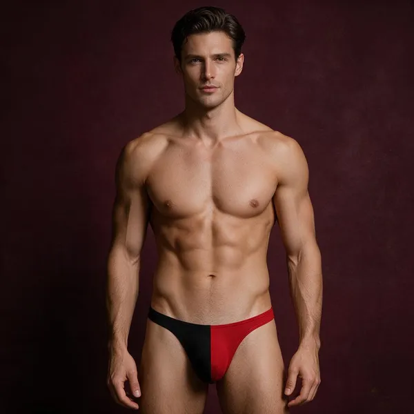Red_And_Black_Thong_Underwear_Set_for_Men
