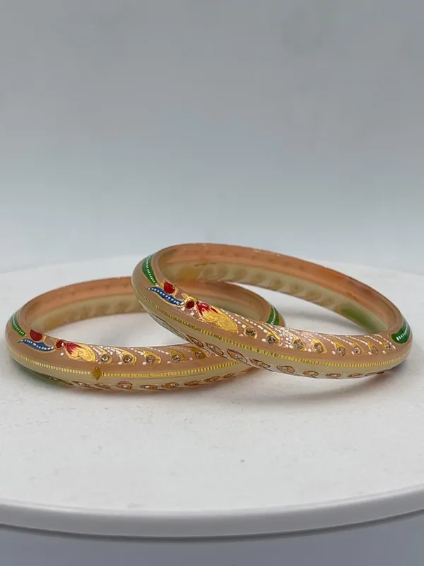 Gold-Tone_Enamel_Embellished_Bangles_for_Women