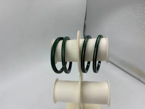 Shreenathji_Gold_Everyday_Lucury_Bangles___2_Pcs_Authentic_22K_Yellow_Gold_&_Green_Acrylic_Churi_Set_(Set_Of_2)