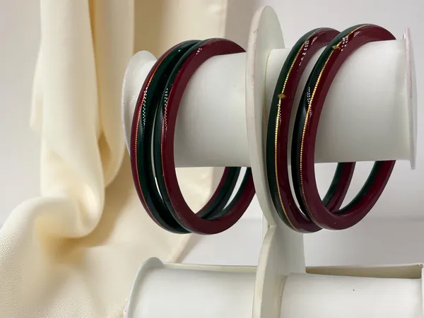 Green_And_Maroon_Embellished_Bangle_Set_for_Women