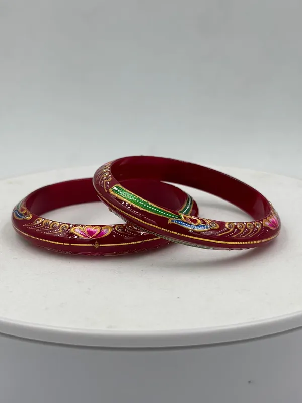 Maroon_Embellished_Bangle_Set_for_Women