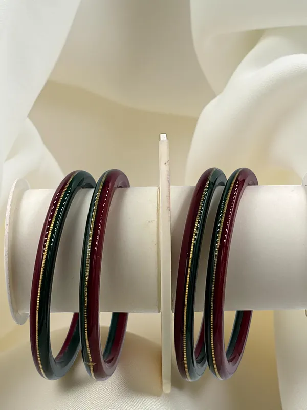 Green_And_Maroon_Embellished_Bangle_Set_for_Women