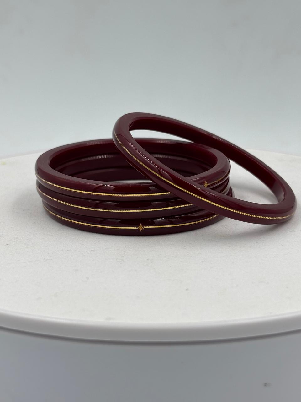 Maroon_Gold_Tone_Bangle_Set_for_Women