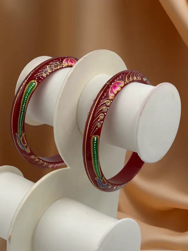 Maroon_Embellished_Bangle_Set_for_Women