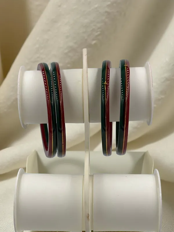 Green_And_Maroon_Embellished_Bangle_Set_for_Women