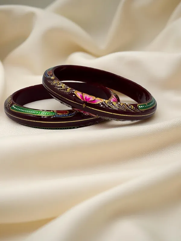 Maroon_Traditional_Decorative_Bangles_Set_for_Women