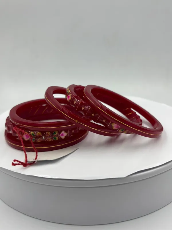 Maroon_Floral_Embellished_Bangles_for_Women