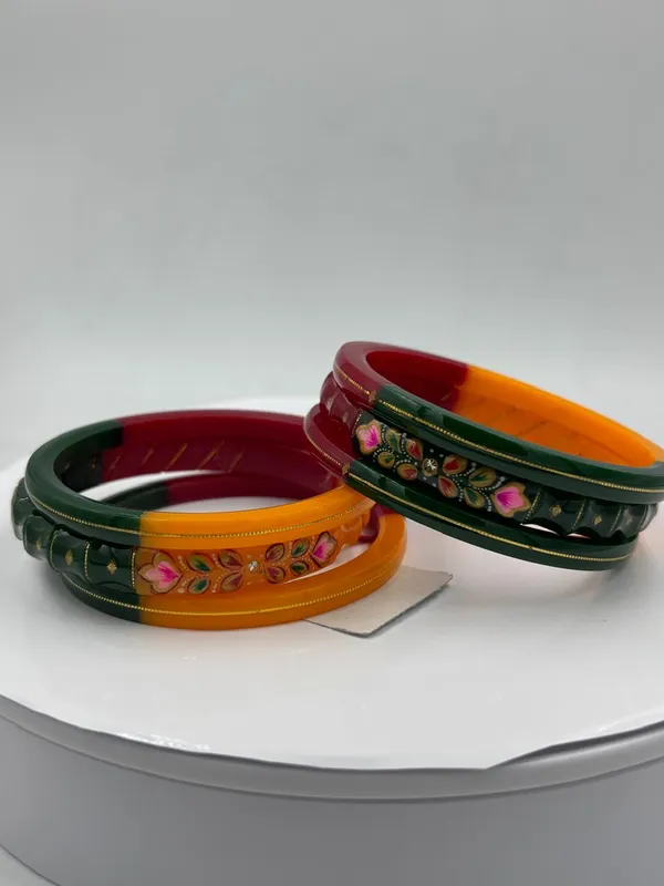 Shreenathji_Gold_Daily_Wear_&_Festive_Bangles_22K_Gold_Hand_Painted_Tri_Colour_Red,_Green_&_Orange_Bangle_Set_(Pack_of_6)