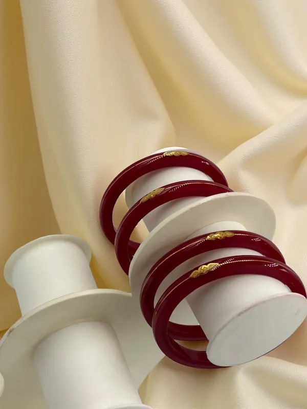 Maroon_Gold_Accent_Bangle_Set_For_Women