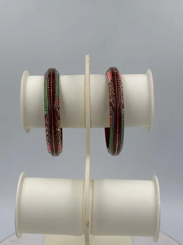 Maroon_Traditional_Decorative_Bangles_Set_for_Women