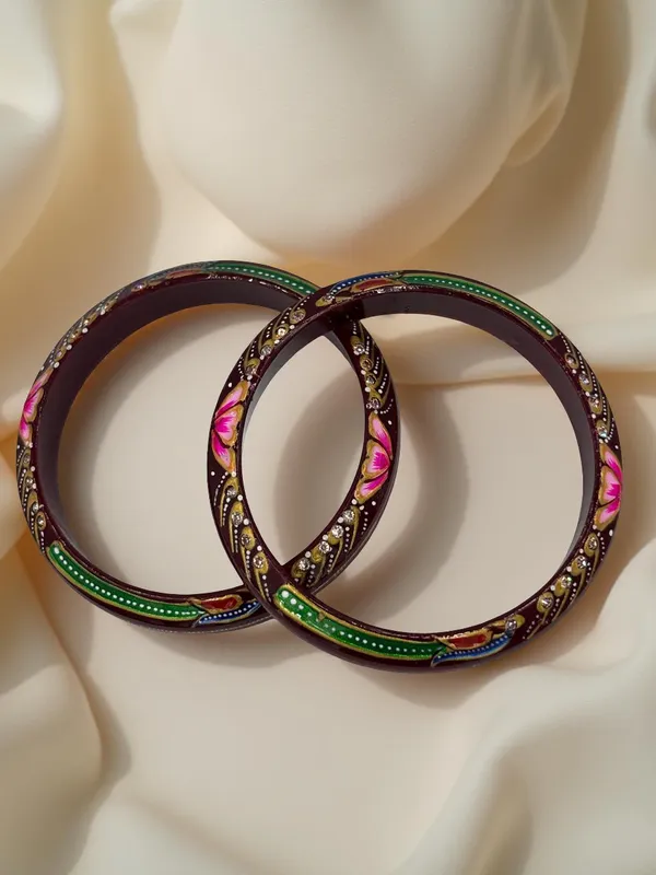 Maroon_Traditional_Decorative_Bangles_Set_for_Women